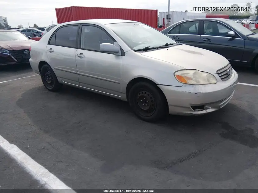 TOYOTA COROLLA 2004, VIN JTDBR32EX42036846