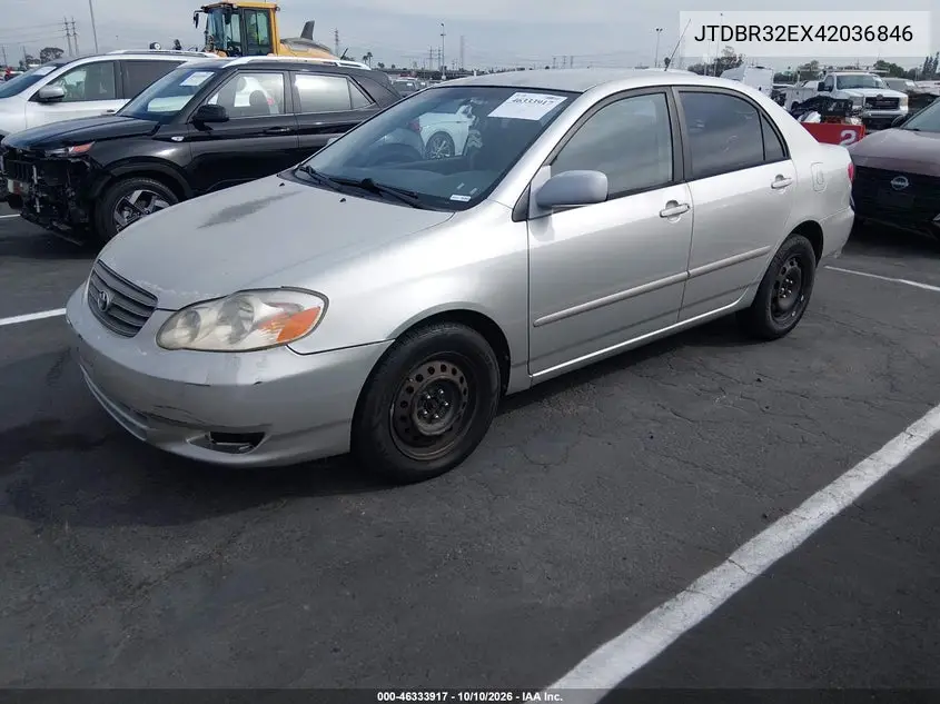 2004 TOYOTA COROLLA VIN JTDBR32EX42036846 — фото 2