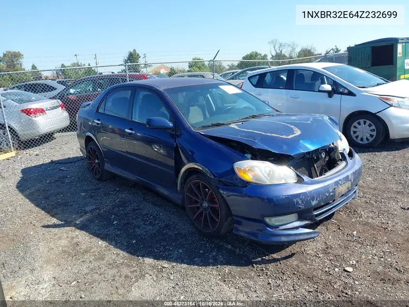 TOYOTA COROLLA 2004, VIN 1NXBR32E64Z232699