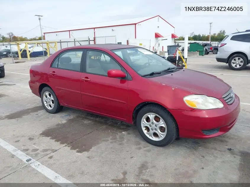 TOYOTA COROLLA 2004, VIN 1NXBR38E74Z246005