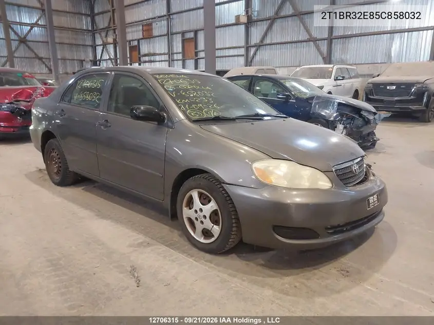 TOYOTA COROLLA 2005, VIN 2T1BR32E85C858032