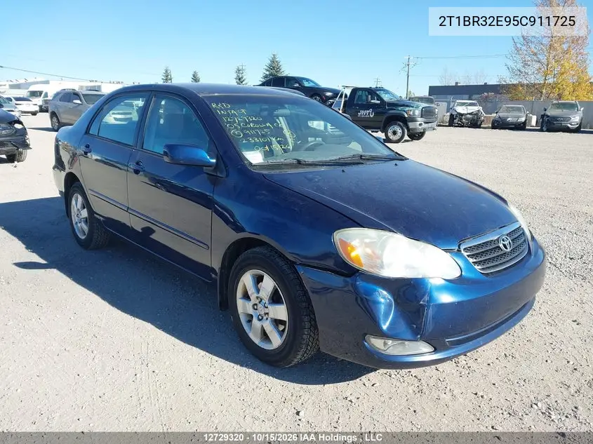 TOYOTA COROLLA 2005, VIN 2T1BR32E95C911725