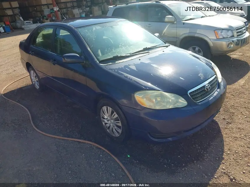 TOYOTA COROLLA 2005, VIN JTDBR32E750056114