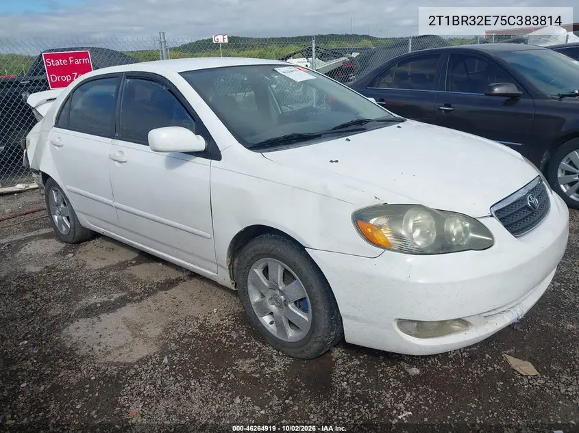 TOYOTA COROLLA 2005, VIN 2T1BR32E75C383814