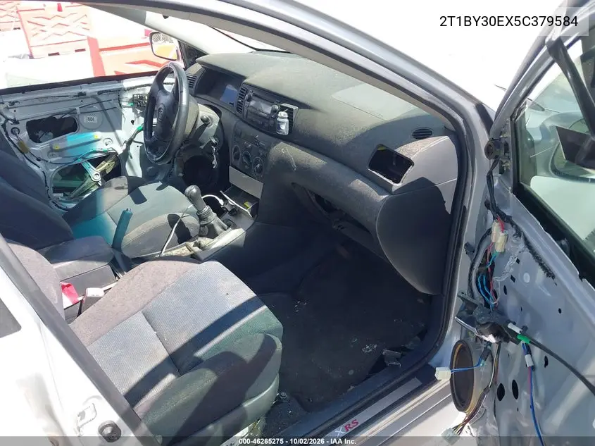 2005 TOYOTA COROLLA VIN 2T1BY30EX5C379584 — фото 5