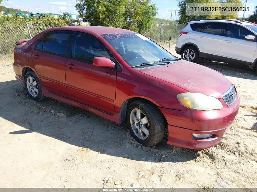 TOYOTA COROLLA 2005, VIN 2T1BR32E35C356335