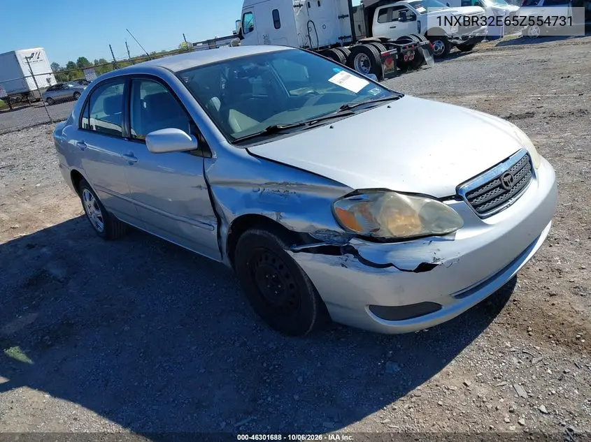 TOYOTA COROLLA 2005, VIN 1NXBR32E65Z554731