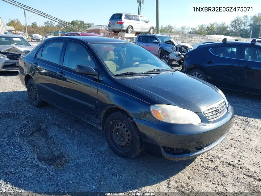 TOYOTA COROLLA 2005, VIN 1NXBR32E05Z475071