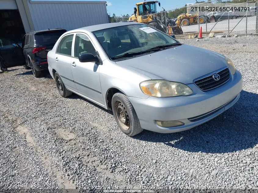 TOYOTA COROLLA 2005, VIN 2T1BR32E65C494791