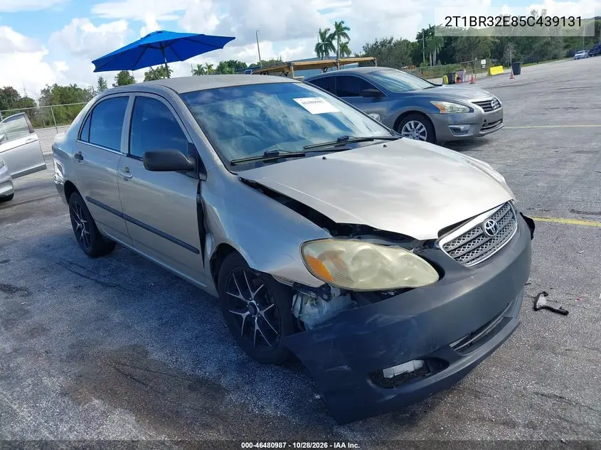 TOYOTA COROLLA 2005, VIN 2T1BR32E85C439131