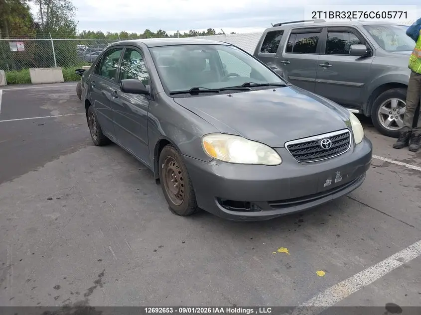 TOYOTA COROLLA 2006, VIN 2T1BR32E76C605771