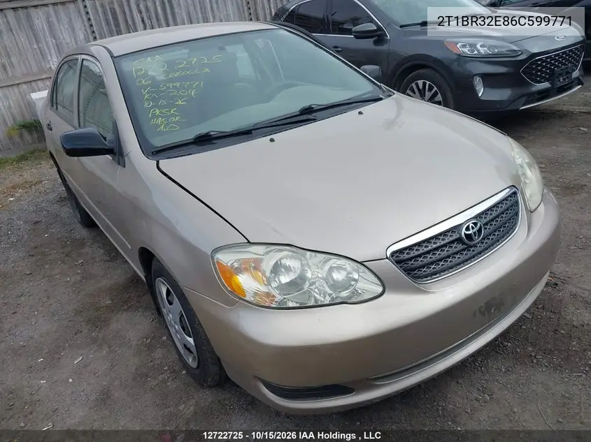 TOYOTA COROLLA 2006, VIN 2T1BR32E86C599771