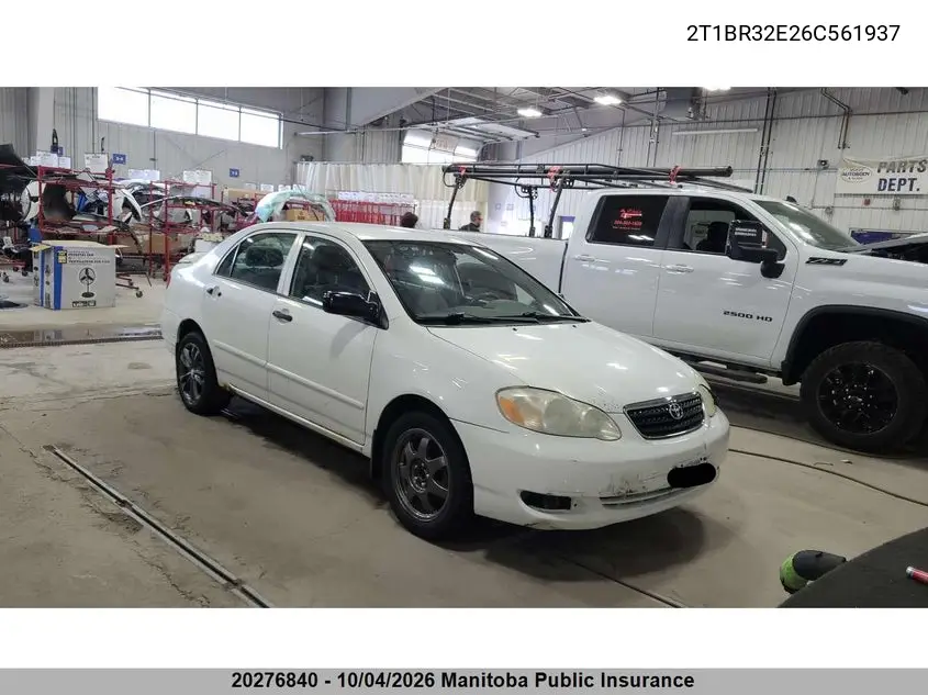 TOYOTA COROLLA 2006, VIN 2T1BR32E26C561937