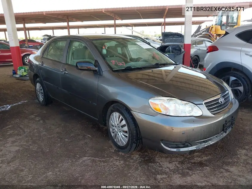 TOYOTA COROLLA 2006, VIN 2T1BR32EX6C685471