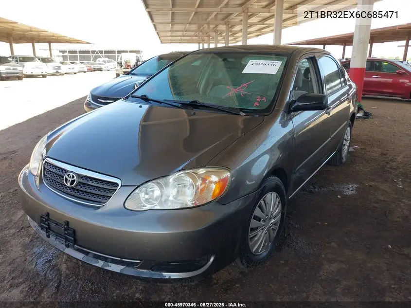 2006 TOYOTA COROLLA VIN 2T1BR32EX6C685471 — фото 2