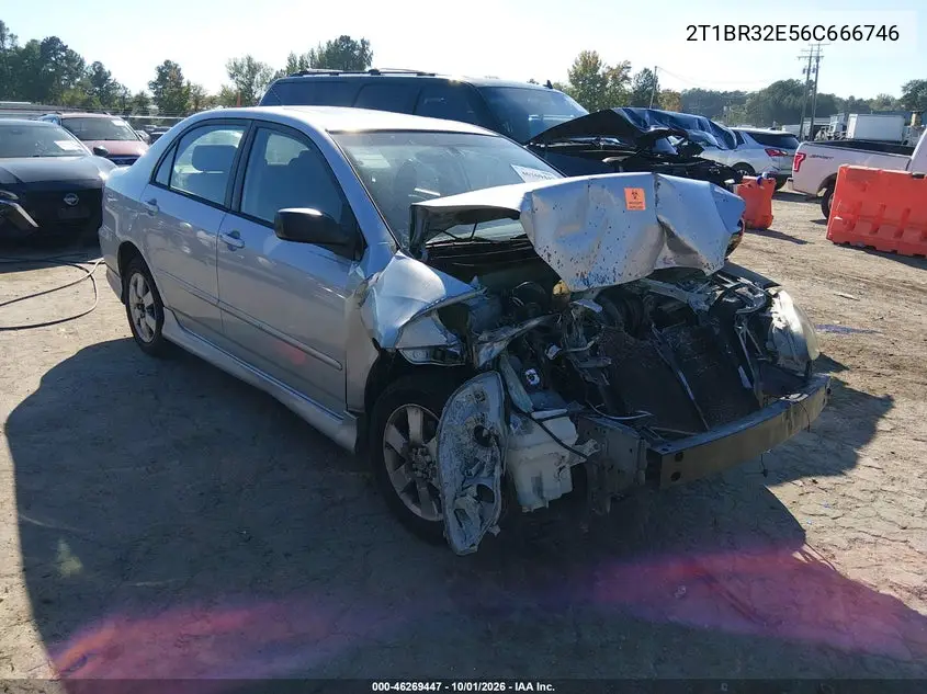 TOYOTA COROLLA 2006, VIN 2T1BR32E56C666746