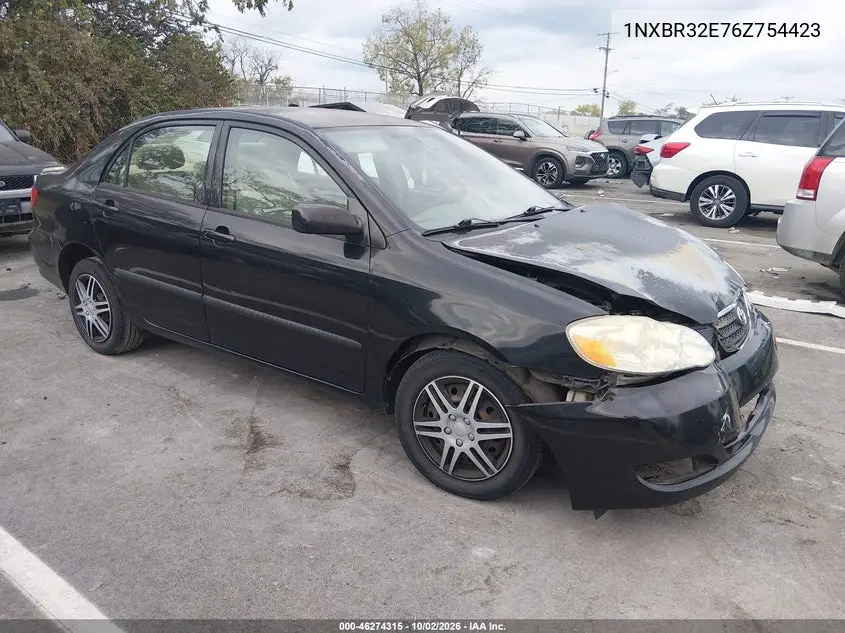 TOYOTA COROLLA 2006, VIN 1NXBR32E76Z754423