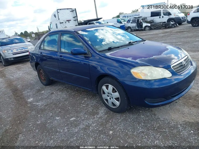 TOYOTA COROLLA 2006, VIN 2T1BR30E46C617038