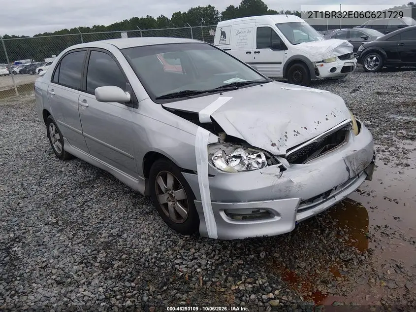 TOYOTA COROLLA 2006, VIN 2T1BR32E06C621729