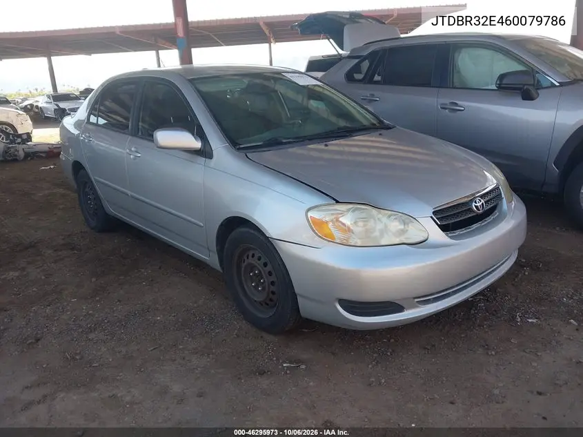 TOYOTA COROLLA 2006, VIN JTDBR32E460079786