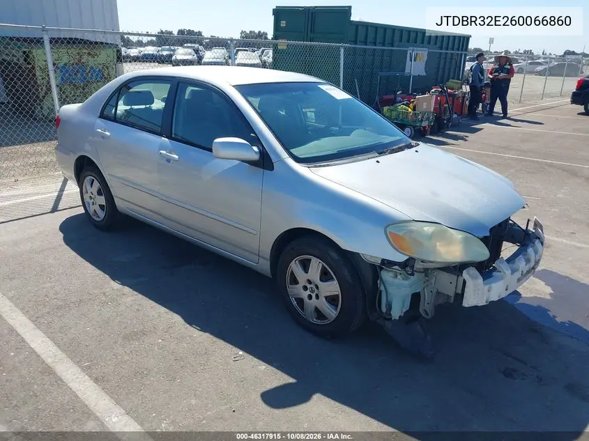 TOYOTA COROLLA 2006, VIN JTDBR32E260066860