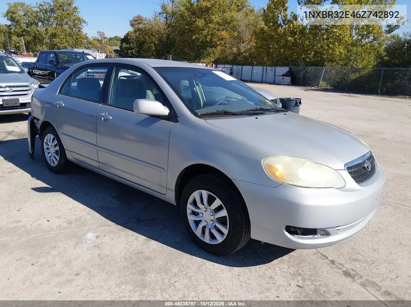 TOYOTA COROLLA 2006, VIN 1NXBR32E46Z742892