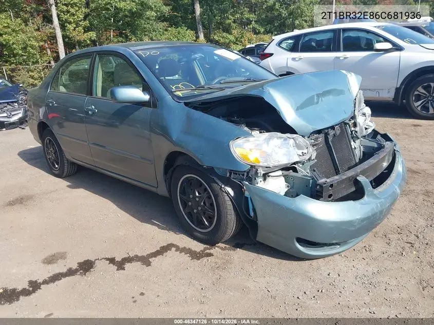 TOYOTA COROLLA 2006, VIN 2T1BR32E86C681936
