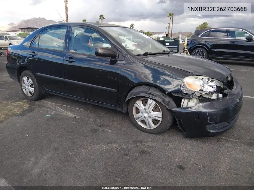 TOYOTA COROLLA 2006, VIN 1NXBR32E26Z703668