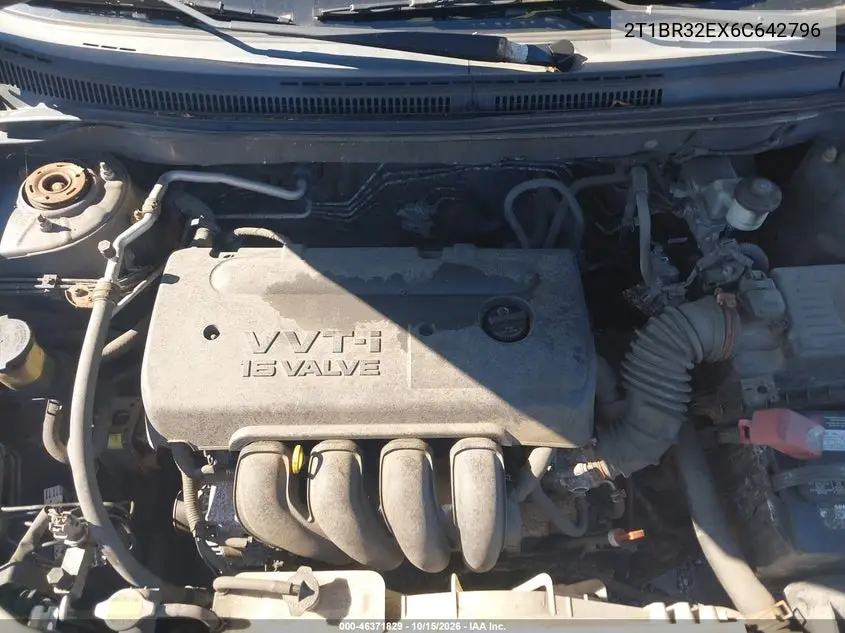 2006 TOYOTA COROLLA VIN 2T1BR32EX6C642796 — фото 10