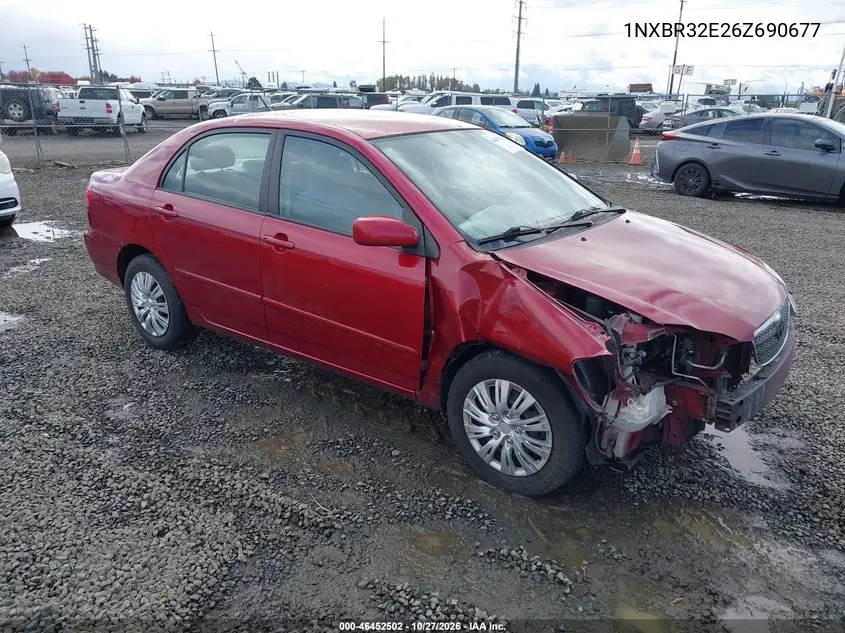 TOYOTA COROLLA 2006, VIN 1NXBR32E26Z690677