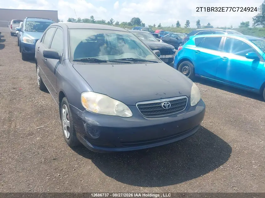 TOYOTA COROLLA 2007, VIN 2T1BR32E77C724924