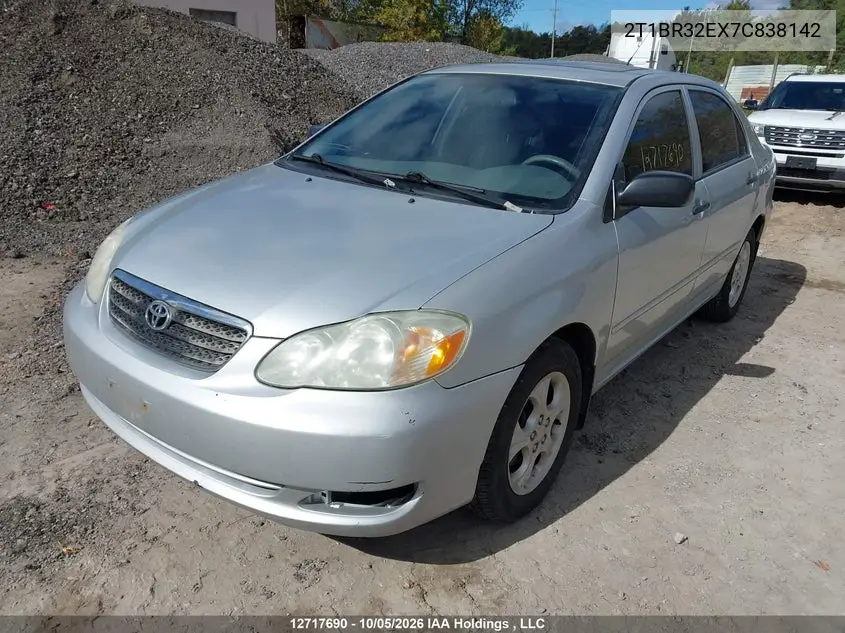 2007 TOYOTA COROLLA VIN 2T1BR32EX7C838142 — фото 2