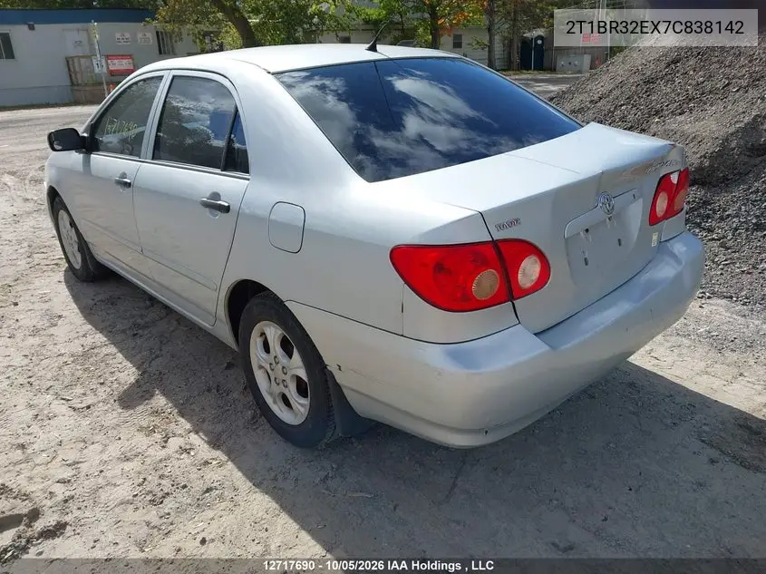 2007 TOYOTA COROLLA VIN 2T1BR32EX7C838142 — фото 3