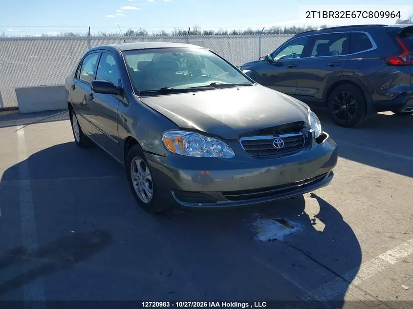 TOYOTA COROLLA 2007, VIN 2T1BR32E67C809964