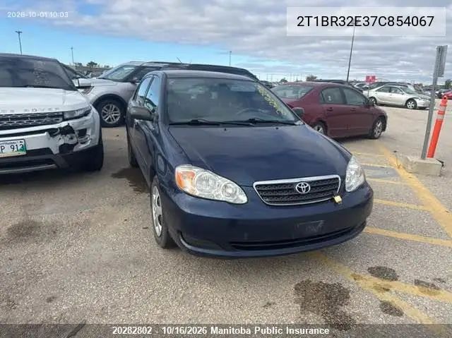 TOYOTA COROLLA 2007, VIN 2T1BR32E37C854067