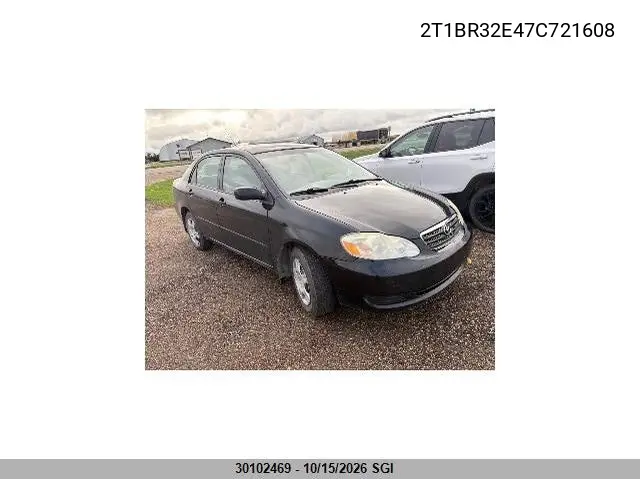 TOYOTA COROLLA 2007, VIN 2T1BR32E47C721608