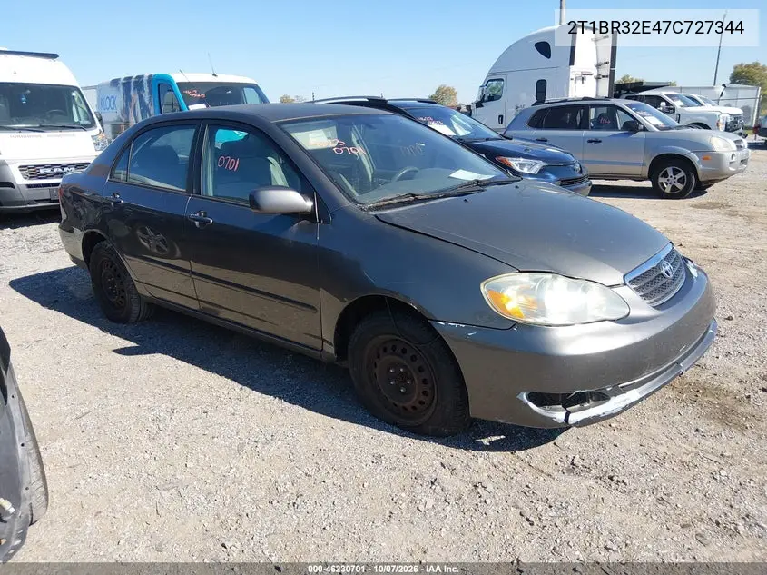 TOYOTA COROLLA 2007, VIN 2T1BR32E47C727344