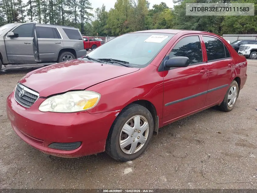 2007 TOYOTA COROLLA VIN JTDBR32E770111583 — фото 2