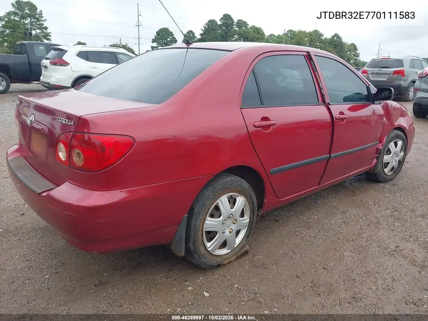2007 TOYOTA COROLLA VIN JTDBR32E770111583 — фото 4
