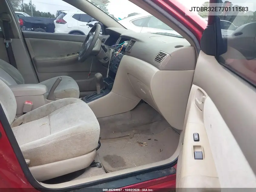 2007 TOYOTA COROLLA VIN JTDBR32E770111583 — фото 5