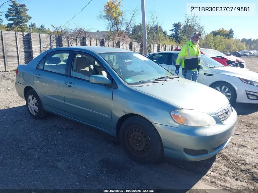 TOYOTA COROLLA 2007, VIN 2T1BR30E37C749581