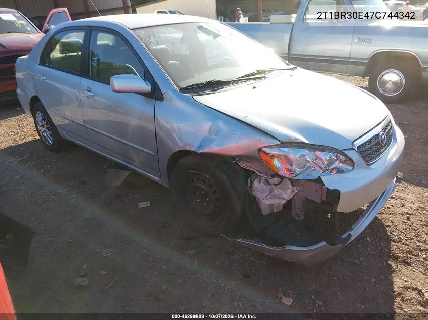 TOYOTA COROLLA 2007, VIN 2T1BR30E47C744342