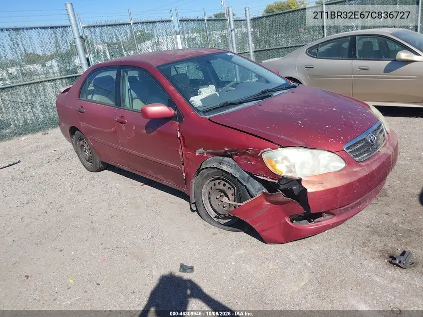 TOYOTA COROLLA 2007, VIN 2T1BR32E67C836727