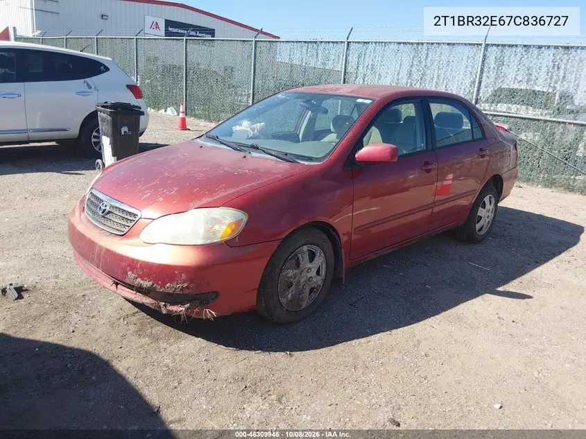 2007 TOYOTA COROLLA VIN 2T1BR32E67C836727 — фото 2