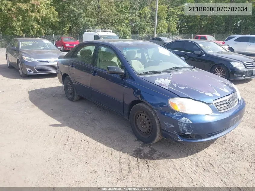 TOYOTA COROLLA 2007, VIN 2T1BR30E07C787334