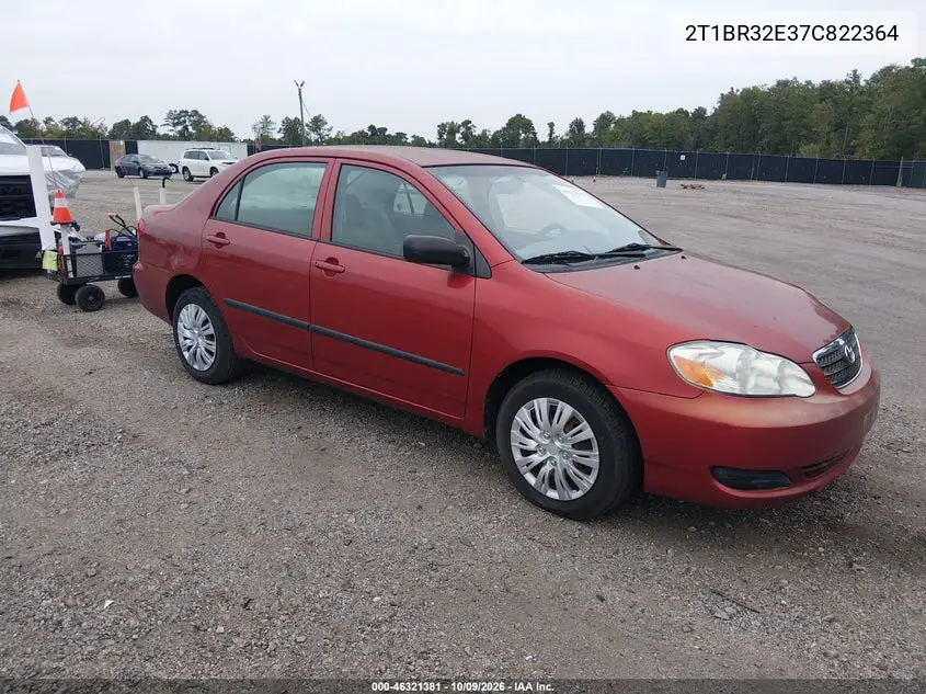 TOYOTA COROLLA 2007, VIN 2T1BR32E37C822364