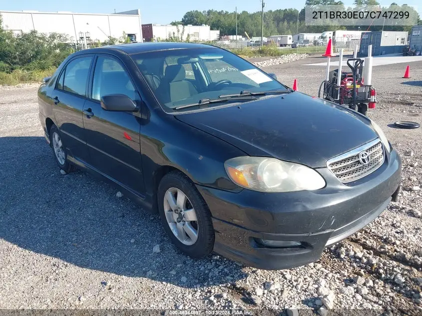 TOYOTA COROLLA 2007, VIN 2T1BR30E07C747299