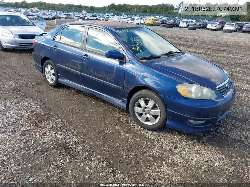 TOYOTA COROLLA 2007, VIN 2T1BR32E27C749391