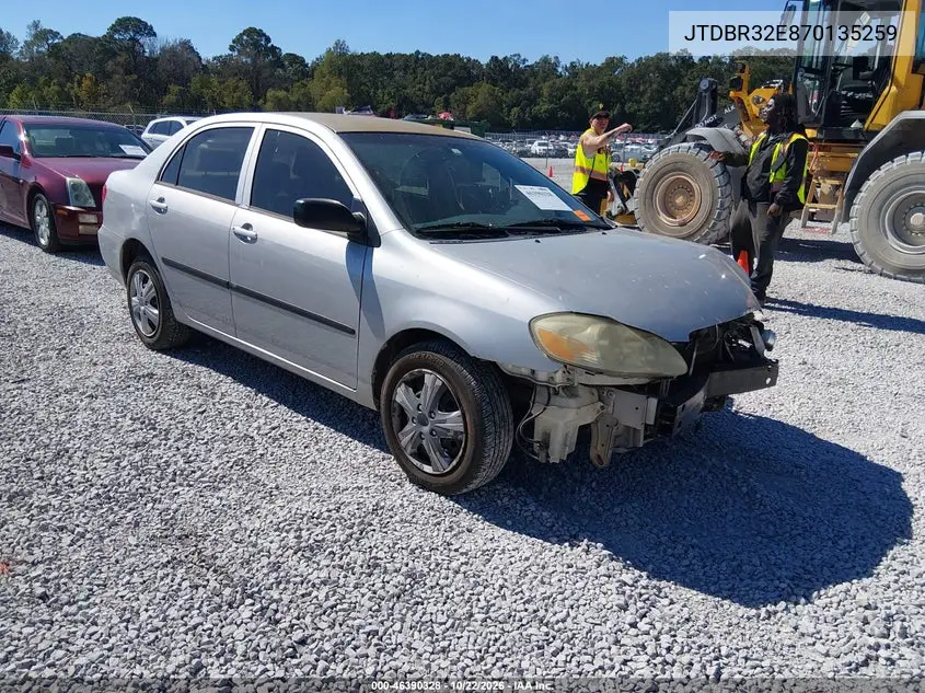 TOYOTA COROLLA 2007, VIN JTDBR32E870135259