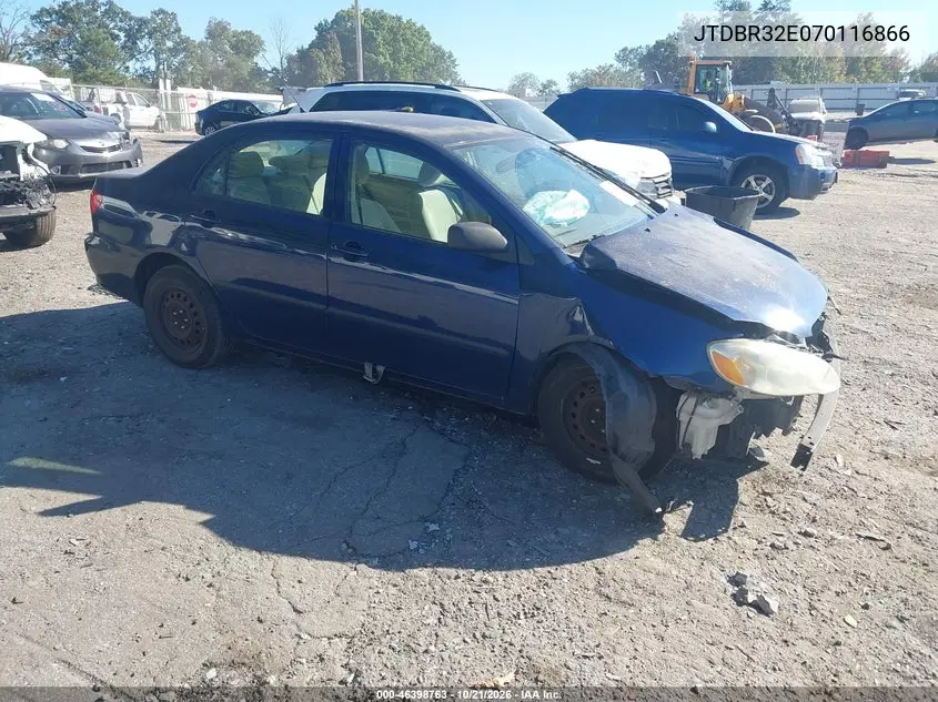 TOYOTA COROLLA 2007, VIN JTDBR32E070116866